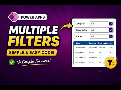 Power Apps Multi-Filter Gallery 🔥 | Apply Multiple Filters with Simple Formula (No Complex Code)
