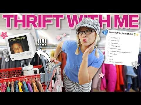 come thrift with me for summer trends!!! ☀️🛒 (I FOUND MY DREAM WISHLIST ITEM)