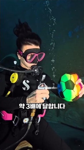 What happens when you inflate with air at a depth of 20 meters