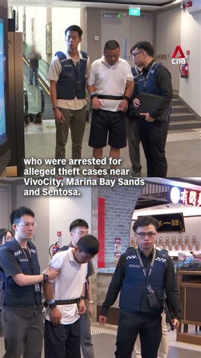 Chinese nationals suspected of committing theft brought back to crime scene at VivoCity