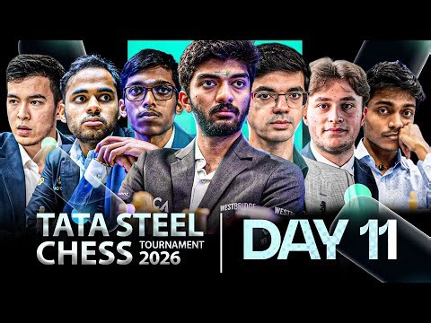 Tata Steel Chess Masters 2026 | Day 11 | Gukesh vs Aravindh, Arjun vs Sindarov, Pragg vs Keymer