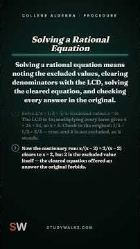 Alg 140 · Solving a Rational Equation