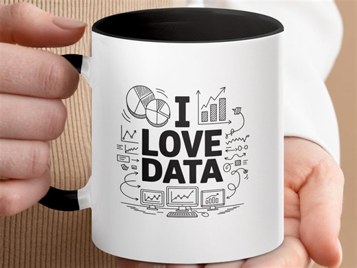 I Love Data Mug, Funny Data Scientist Coffee Cup, Analyst Gift - Etsy