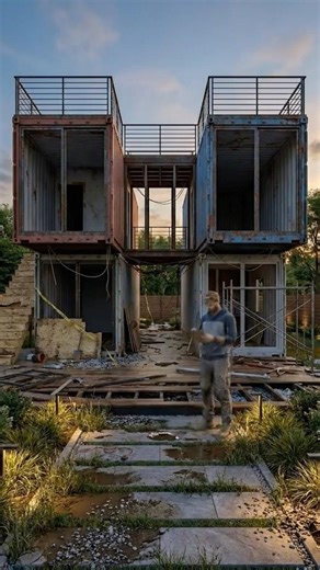 I built a mansion out of shipping containers. #shippingcontainer #interiordesign #tinyhouse