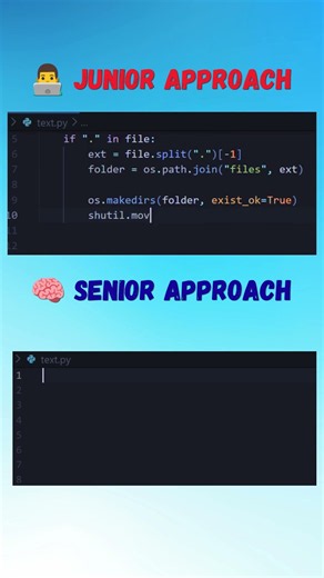 How to Organize Files by Extension Using Python 📁 #python #coding #dsa #filehandling #shorts #viral
