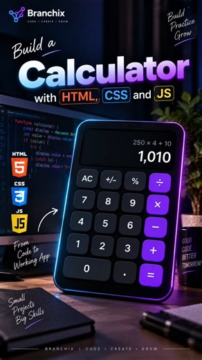 Build a Calculator with HTML, CSS & JavaScript (Beginner Project)