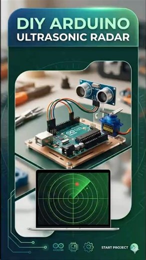 DIY Radar system using Arduino and Ultrasonic sensor 🔥 | #arduinoproject #radar #ultrasonic