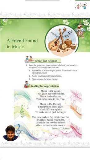 A Friend Found in Music - Bryanna T. Perkins | Class 9 English Kaveri Poem #Shorts