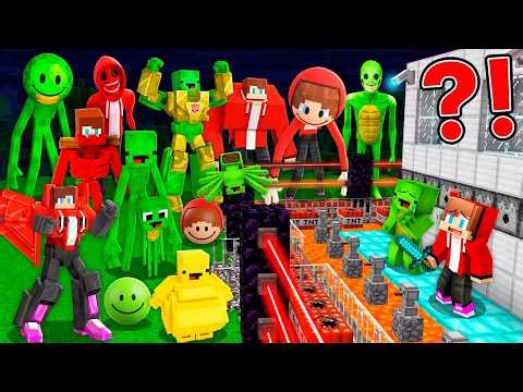 1000 JJ and Mikey Mutants and Verity and transformers vs Security House in Minecraft ! Maizen