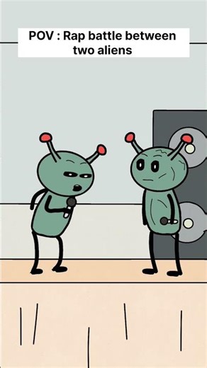 POV : Rap battle between two aliens #animation #shorts #funnyvideo #trendingshorts #cartoon