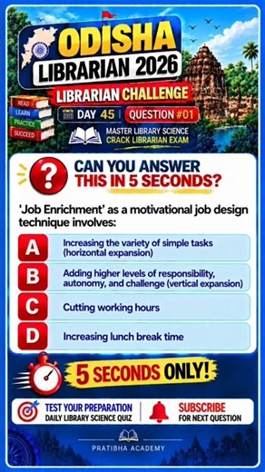 ODISHA LIBRARIAN 2026 🔥 | LIBRARIAN CHALLENGE | DAY 45 QUESTION #01 | Can You Answer in 5 Seconds?