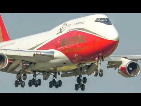 60 MINUTES PURE AVIATION - BOEING 747 LANDING - B747`s at LIEGE AIRPORT (4K)