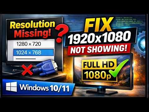 How to Fix 1920x1080 Resolution Not Showing