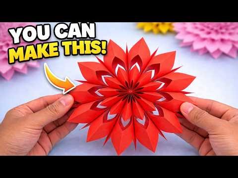 Easy Paper Crafts 🔥 Viral 3D Paper Snowflake DIY | Easy Paper Craft Idea