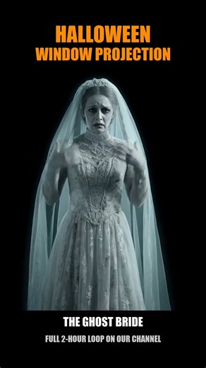 Halloween Window Projection: The Ghost Bride Strikes Again 👰 #halloween #shorts