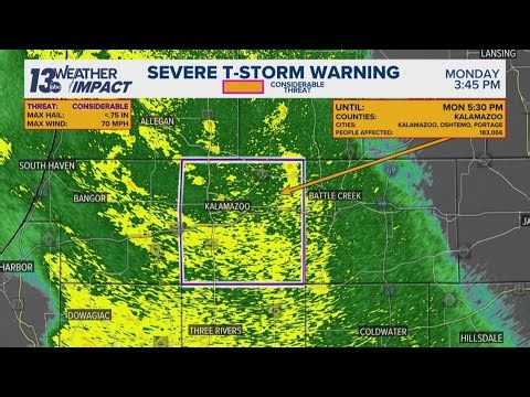 Severe Thunderstorm Warning issued in Kalamazoo County