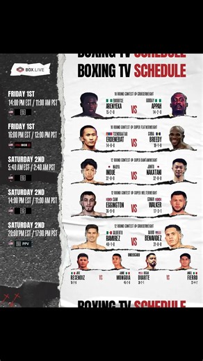 📺 This Week's Boxing TV Schedule 🇺🇸 & 🇬🇧 - 1st - 2nd May 2026