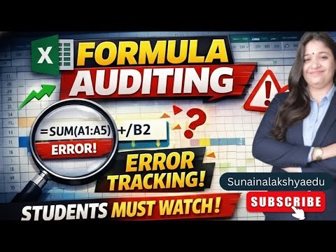 Excel Formula Auditing | Error Tracking Tricks | Students Must Watch#Excel #sunainalakshyaedu