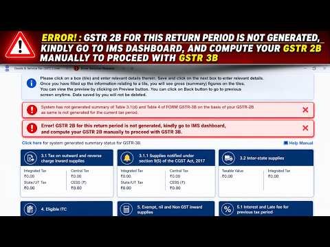 GSTR 2B Not Generated Error? Solve IMS Issue & File GSTR 3B Easily (Step-by-Step)