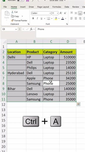 #13 Excel Interview Challenge | Fill Down All Cells in One Click 😱 #excel #guideofmad #excelshorts