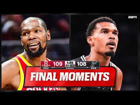 DOWN TO THE LAST SHOT 😳 Rockets vs. Spurs FINAL MOMENTS | NBA on ESPN