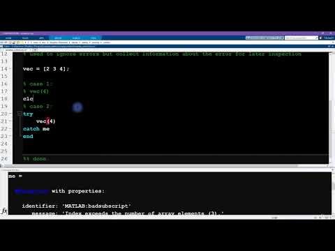(Matlab) Course 6: 35 Try catch statements