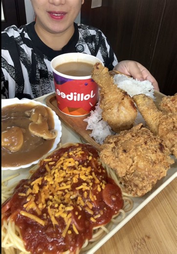 Jollibee Mukbang: Spaghetti, Chickenjoy, Burger Steak & Rice