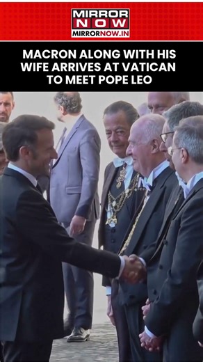 French President Macron Along With His Wife Brigitte Arrives At Vatican To Meet Pope Leo #shorts