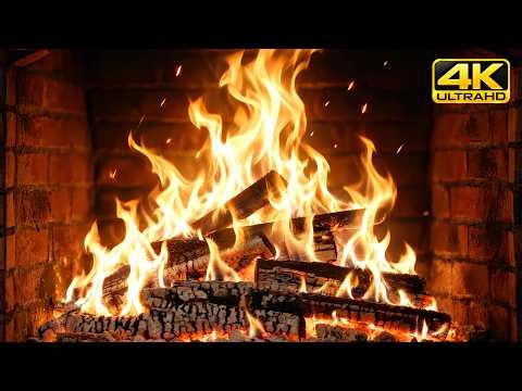 🔥 Authentic Fireplace (NO MUSIC) with Deep Fire Crackles and Glowing Logs for Reading & Relaxation