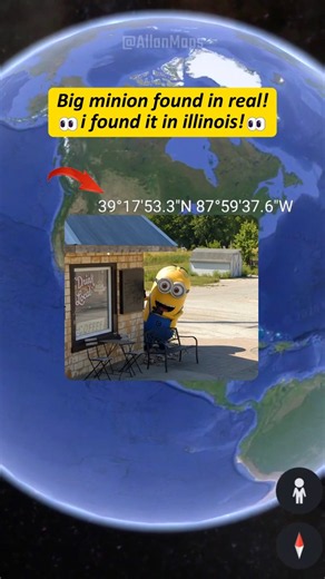 I found big minion in real on google maps & google earth! #shorts