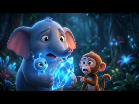 Baby Elephant & Monkey Help a Lost Alien 🌌 Emotional Jungle Story