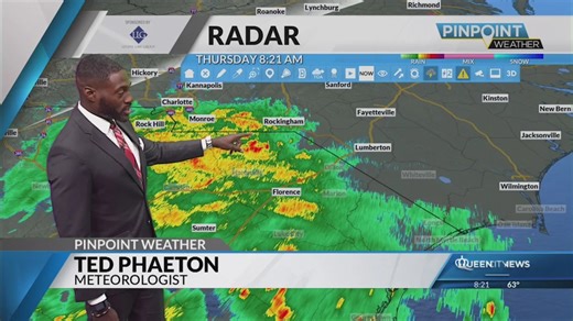 Spotty showers early Thursday, then sun and warm temps for Charlotte