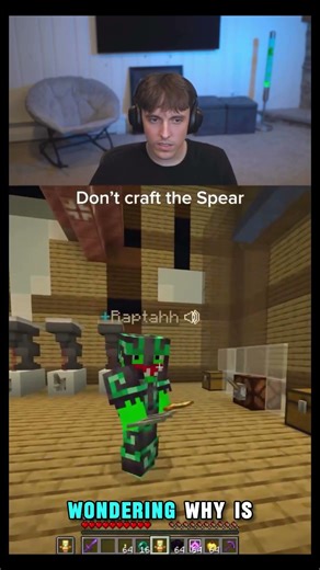 Dont Craft The Spear Part 1 #minecraft #drdonut #dream #minecraftshorts #daquavis #minecraftmemes