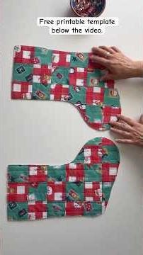 CHRISTMAS STOCKING - free template included. #sewing #diy #christmas #christmasstocking #patchwork