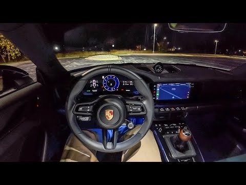 2025 Porsche 911 Carrera T - POV Night Drive (Binaural Audio)