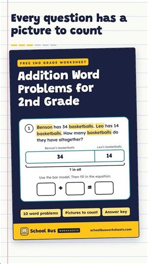 Free Addition Word Problems for 2nd Grade | Printable PDF