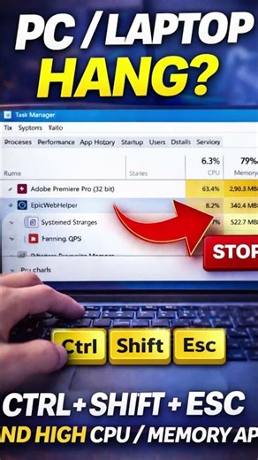 Windows 11/10 Hang Fix: End High CPU/Memory Apps (Task Manager) #windows #windows10 #windows11