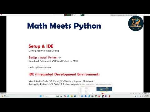 Setup Python and IDE -math meets python course