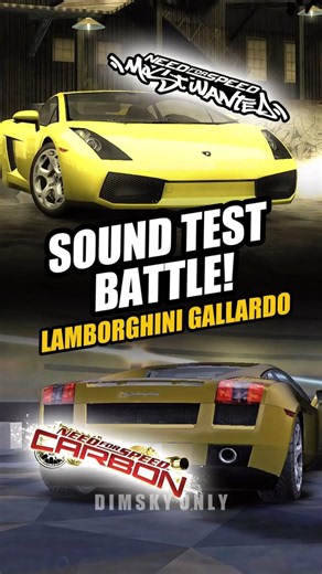 SOUND TEST BATTLE 🔥 Lamborghini Gallardo - NFS Most Wanted vs NFS Carbon #shorts #needforspeed #nfs