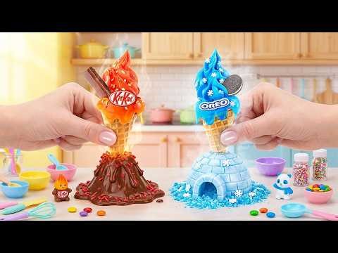 ✨ Magic Hot VS Cold Challenge! 🧊 KITKAT & OREO | Tiny Food