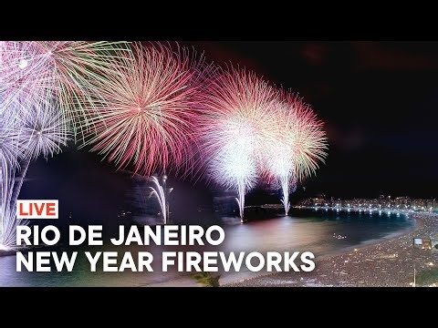 Rio de Janeiro New Year Live - Brazil Fireworks on Copacabana Beach Welcome in 2026