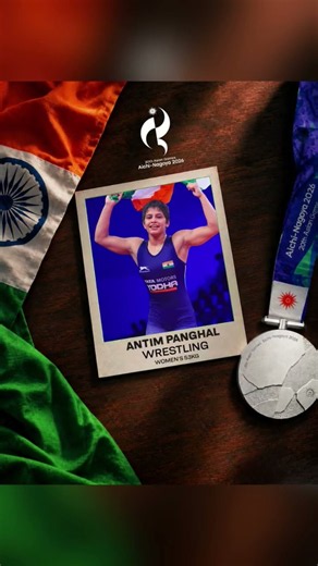Antim Panghal wins Silver!! 🇮🇳🥈A second Asian Games medal for Antim in women's 53 kg #wrestling