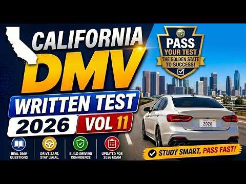 California DMV Written Test 11 | 50 Real Test Questions | California DMV Permit Test 2026
