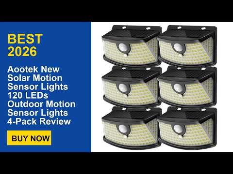 Aootek New Solar Motion Sensor Lights 120 LEDs Outdoor Motion Sensor Lights 4-Pack Review