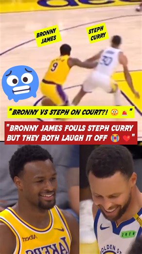 Bronny James TRASH TALKS Steph Curry After Offensive Foul! 😳🏀😂 #nba #andrewrimby #basketball