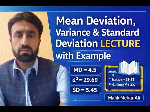 Measures of Dispersion (MD, Variance, SD, CV) | Step-by-Step Solved Example | Statistics Lecture