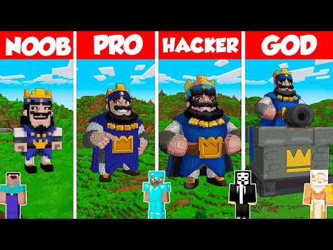 King Clash Royale Build Battle Challenge - Noob vs Pro vs Hacker vs God - Minecraft Animation