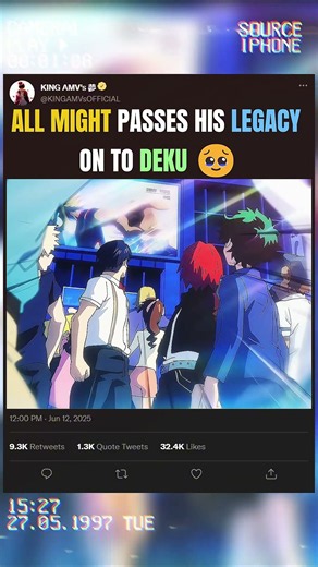 ALL MIGHT PASSES HIS LEGACY ON TO DEKU 🥹 | #myheroacademia #edit #amv #anime