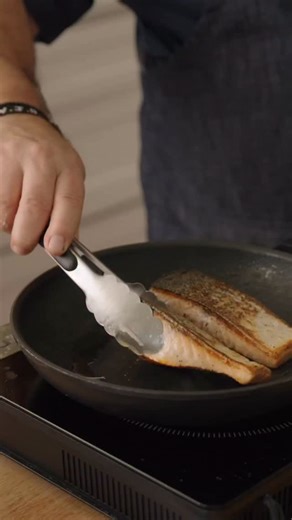 Pan-Seared Salmon with Cilantro Potato Salad. It’s that simple, guys. 4 salmon fillets, skin-on, preferably wild-caught (about 6 ounces each) 2 to 3 tablespoons olive oil Salt and freshly ground black pepper, to taste Emeril’s Original Essence, to taste Cilantro Potato Salad, for serving (recipe follows) Season the salmon on both sides with salt, pepper, and Essence. Heat a large nonstick skillet over medium-high heat. Add the olive oil and, when hot, add the salmon fillets, skin side down, and 