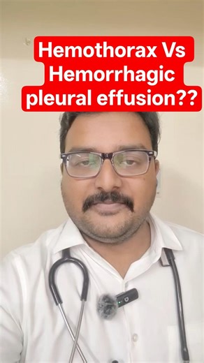 Hemothorax Vs Hemorrhagic pleural effusion #neetpg #pulmonologist #pleuraleffusion #hemothorax#mcq